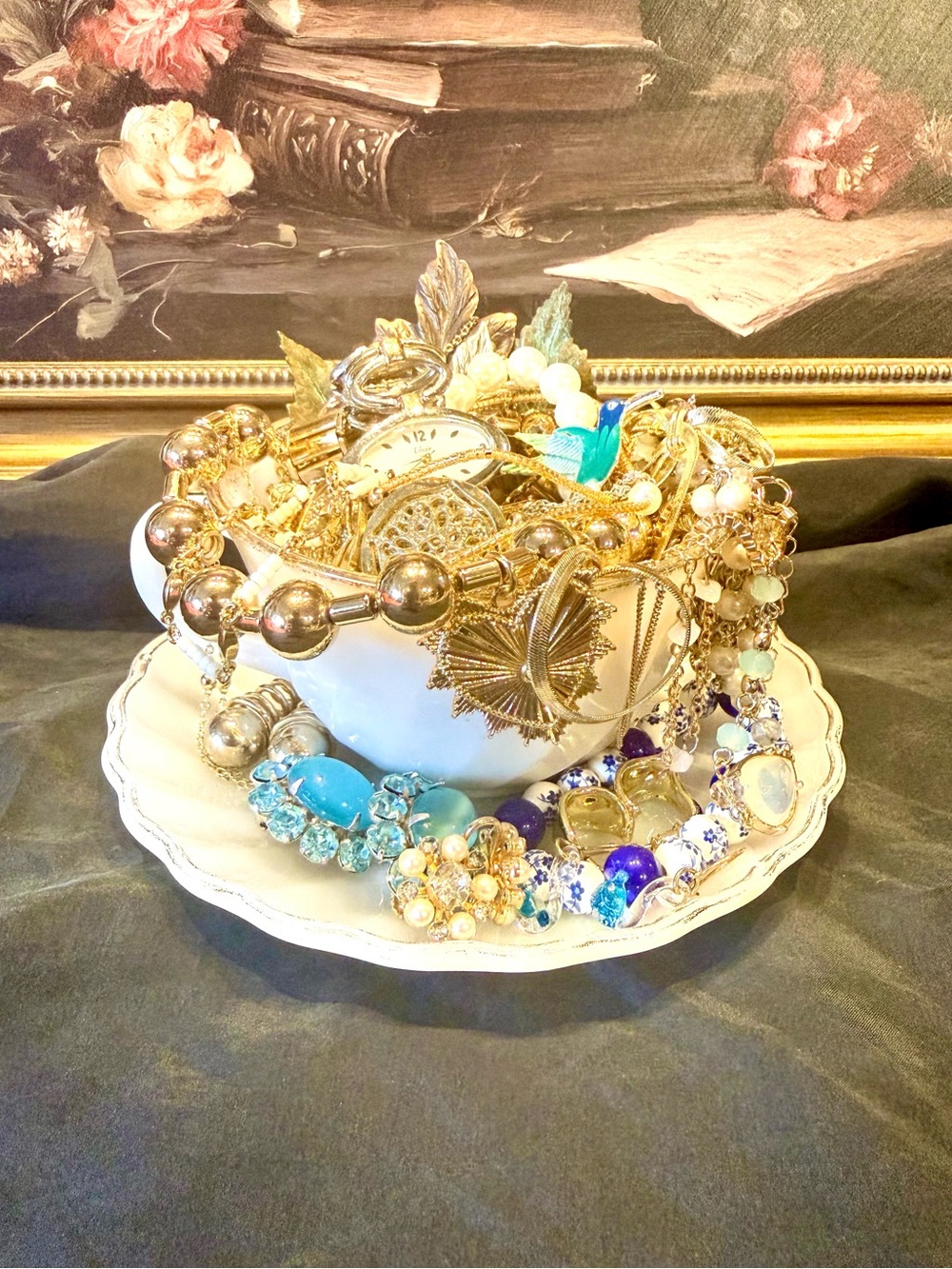 Vintage Teacup Mystery Jewelry Jar 🩵🫖🩵🫖